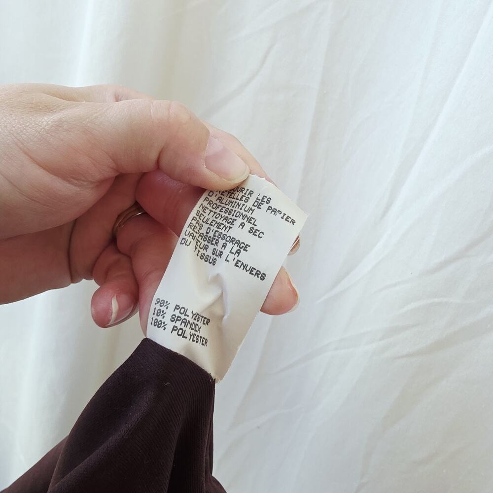 SCOTT MCCLINTOCK Brown Long Stretchy Velvet Formal Dress Size 6 Y2K Beaded Strap - Picture 13 of 13